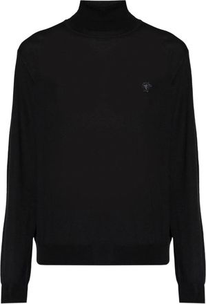 Versace Maglione a collo alto con logo - Nero