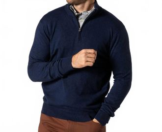 Duck Head Mens Ridley Quarter Zip Top In Blue