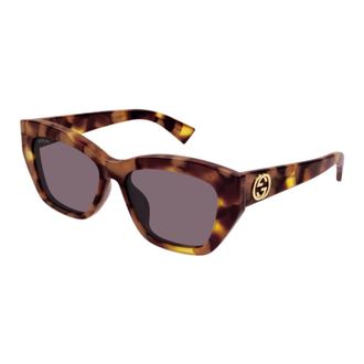 Gucci Cat Eye Zonnebril - unisex - Accessoires - Bruin - Maat: 55 MM Nylon