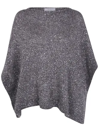 D.exterior D. EXTERIOR Sweater Soft Alpaca Crystals Cape