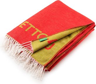 Benetton Manta Rainbow Be, 140x190 Cm, 320gsm, Algod&oacute;n Y Acr&iacute;lico - Verde Y Rojo