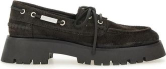 Alexander Wang Mocassins met dikke zool van su&egrave;de - Dames - Bootschoenen - Bruin - 37 1/2 EU - Su&egrave;de - Schoenen