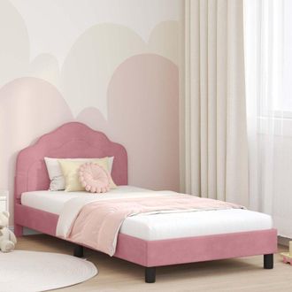 vidaXL vidaXL Struttura letto bambini con testata Rosa 80 x 200 cm Velluto