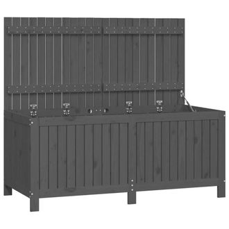 Berkfield Home Garden Storage Box Grey 147x68x64 cm Solid Wood Pine | Size: 147 x 68 x 64 cm