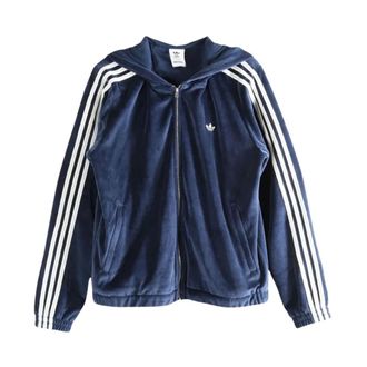adidas Hoodies & sweatvesten, Dames, Blauw, XS, Katoen, WB Velour Track Jacket
