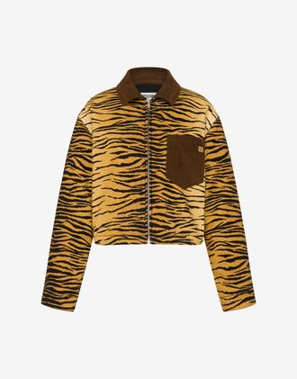 Moschino Printed cotton gabardine jacket - Brown