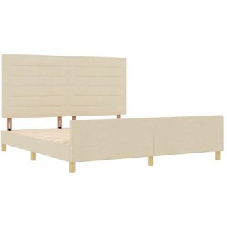 vidaXL Bed Frame with Headboard Cream 180 x 200 cm Fabric vidaXL