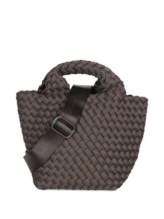 Naghedi woven handle tote bag - Brown