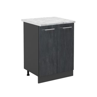 Vicco Mueble Bajo De Cocina R-line, Hormig&oacute;n Negro, 60 Cm Et M&aacute;rmol