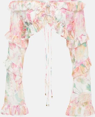 Bananhot Anita floral off-shoulder crop top