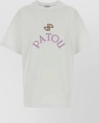 Patou cotton oversized t shirt short sleeves crew neck