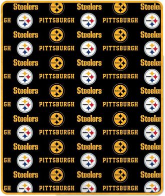 Pegasus Sports Pittsburgh Steelers Nfl Team Repeating Logo Fleece Throw