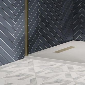 Crosswater Gallery Muurprofiel - 200cm - voor 8 - 10mm glas - geborsteld messing (goud)