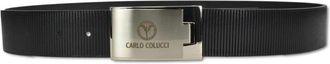 Carlo Colucci Sportieve Riem met Geribbelde Versiering - Heren - Riemen - Zwart - 95 CM - Accessoires