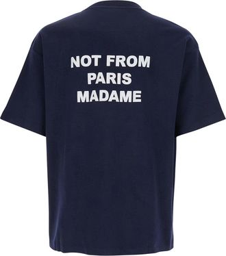 Dr&ocirc;le de Monsieur Mens T-Shirt Le Slogan Blue Cotton T-Shirts And Polos