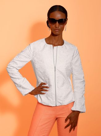 Cr&eacute;ation L Blusenjacke CREATION L, Damen, Gr. 36, ecru, 52% Polyester, 48% Viskose, Jacken Blusenjacke