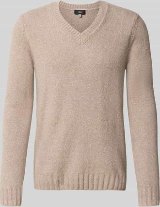 Cinque Cinque Strickpullover mit V-Ausschnitt Modell UPO in Beige, Größe XXL