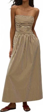 Faithfull The Brand Vera Maxi Dress In Carmen Stripe Sand Cedar
