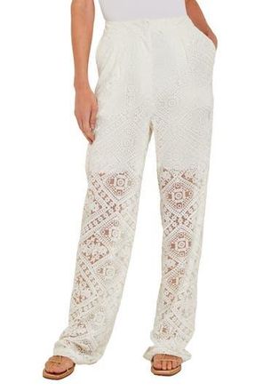 Misook Lace Straight Leg Pants in White at Nordstrom Rack, Size X-Small