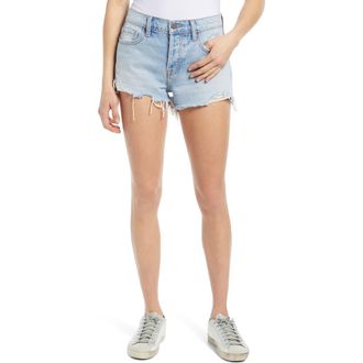 Hidden Jeans Nonstretch Ripped Cutoff Denim Shorts in Light Wash at Nordstrom, Size Small