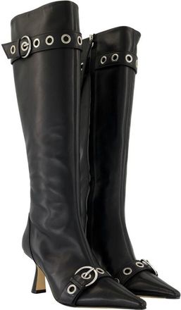 Aeyde Womens Vivian Heel Boot Black Leather