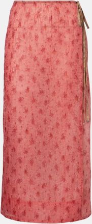 Ganni Gonna a portafoglio in organza con stampa