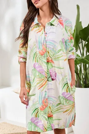 Tribal Cotton Gauze Coverup In Sunkissed