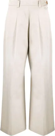 Forte_Forte herringbone straight-leg trousers - women - Viscose/Cotton - 00 - Neutrals