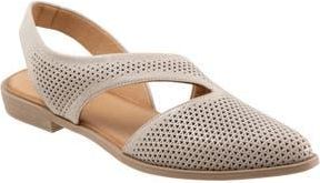 Bueno Bianca Perf Slingback Pointed Toe Flat in Light Grey at Nordstrom Rack, Size 5.5-6Us / 36Eu