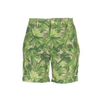 GANT Mens Palm Cotton Shorts In Green Beige Print