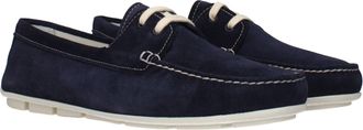 Prada Womens Blue Leather Slip-On Loafers