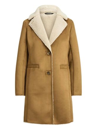 Lauren Ralph Lauren faux-fur collar coat - women - Polyester - L - Brown