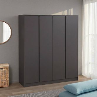 Seconique Malvern 4 Door Wardrobe - Grey