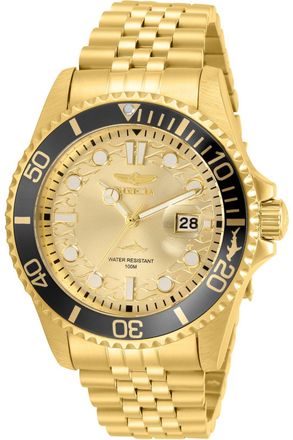 Invicta Pro Diver 30613 Heren Horloge - Quartz Uurwerk - Roestvrij Staal met gouden Wijzerplaat - 43mm