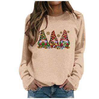 Generic Christmas Jumper 2025 Christmas Jumpers for Women Xmas Funny Ugly Reindeer Pattern Printed Womens Fashion Casual Capless Long Sleeve Tops Women Plus S
