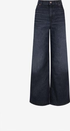 Chlo&eacute; Jeans mit hoher Taille und weitem Bein Onyx Black