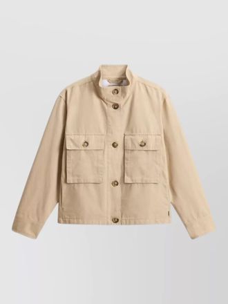 Woolrich canvas field shirt jacket stand collar