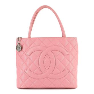 Chanel Pink Grained Calfskin Handbag Tote Bag (Pre-Owned)