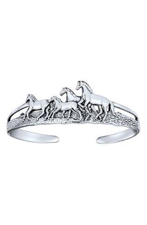 Bling Jewelry Sterling Silver Wild Horses Equestrian Cuff at Nordstrom Rack