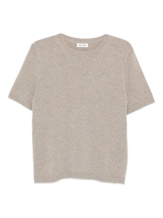 Soft Goat Oversized knit t-shirt ss crew neck - women - Cashmere - M - Neutrals