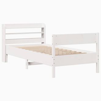 Berkfield Home Decorative Bed Frame Frame White 75x190 cm Small Single Solid Woo