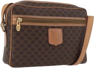 Celine Pre-owned Cross Body Bags, female, Brown, Size: ONE SIZE Pre-owned Vintage Macadam Canvas Shoulder Bag