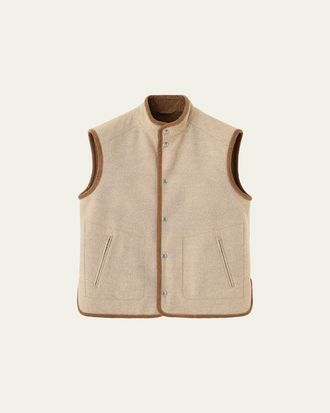 Loro Piana Mens Kelvin Cashmere, Virgin Wool and Silk Vest