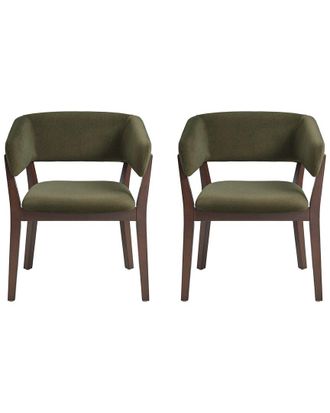 Manhattan Comfort Set Of 2 Blake Dining Armchairs With Beech Wood Legs