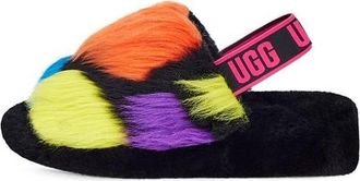 UGG (WMNS) UGG Fluff Yeah Party Spots Slipper Black 1125006-BLK