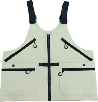 Generic Outdoor 2-in-1 Multifunctional Vest Bag, Men Women Utility Work Vest Backpack Multiple Pockets Lightweight Crossbody Travel Bag (Light Khaki,Weighing 