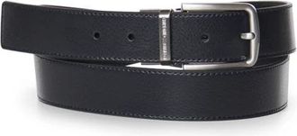 Emporio Armani Riem met logo-gegraveerde gesp - Heren - Accessoires - Blauw - Maat: ONE Size Leer