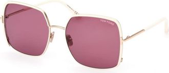 Tom Ford Ladies Black Square Sunglasses FT1006 32Y