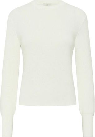 Kaffe Chalk Pullover Gebreide Trui - Dames - Ronde hals truien - Wit - XS - Katoen - Truien & Vesten