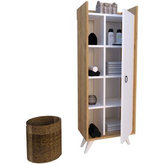 Les Tendances Armario De Almacenamiento Multiusos Cabinet Roble Blanco